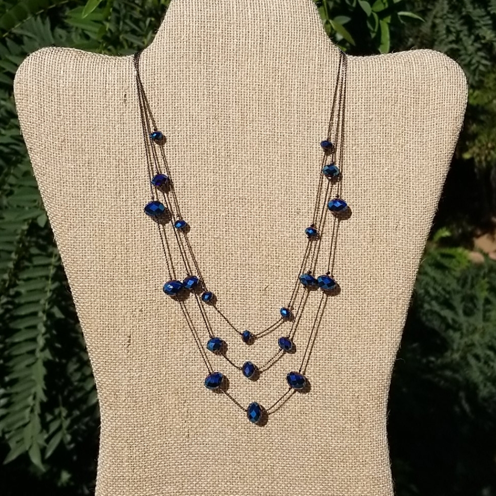 Royal Blue Beaded Necklace